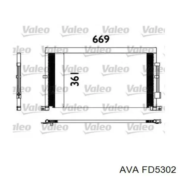 Радиатор охлаждения кондиционера AVA FD5302