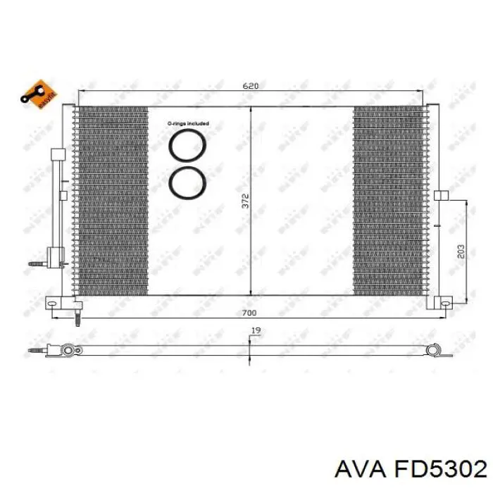 Радиатор кондиционера FD5302 AVA