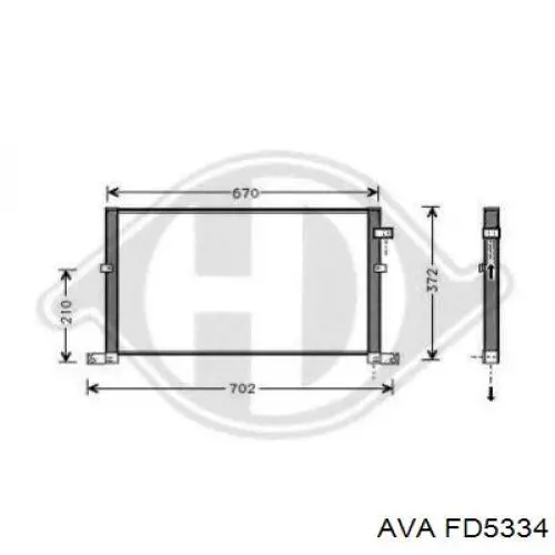 Радиатор охлаждения кондиционера AVA FD5334