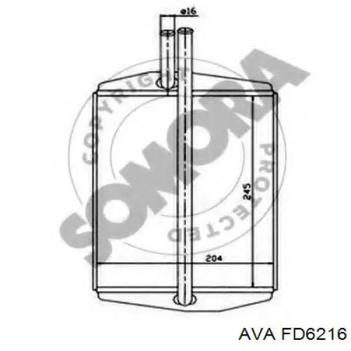 Радиатор печки FD6216 AVA