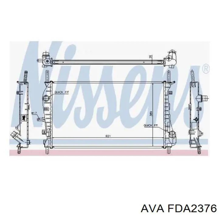 Радиатор охлаждения двигателя AVA FDA2376 цена, от 82.13 USD