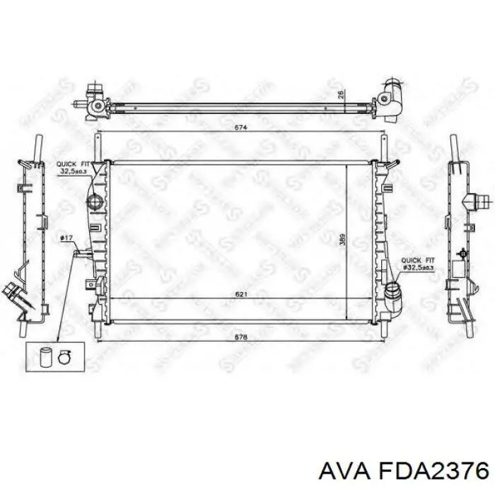 Купить FDA2376 AVA Радиатор водяной