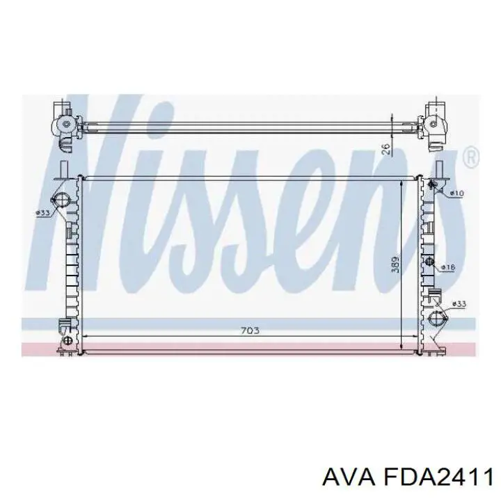 Радиатор охлаждения двигателя AVA FDA2411 цена, от 78.06 USD