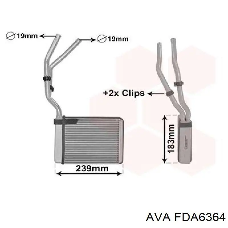 Радиатор отопителя AVA FDA6364