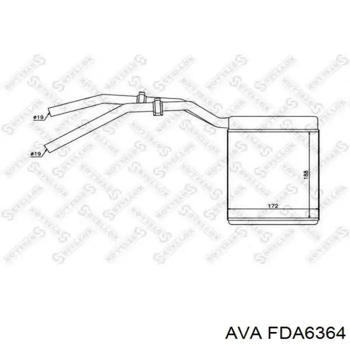 FDA6364 AVA Радиатор отопителя салона