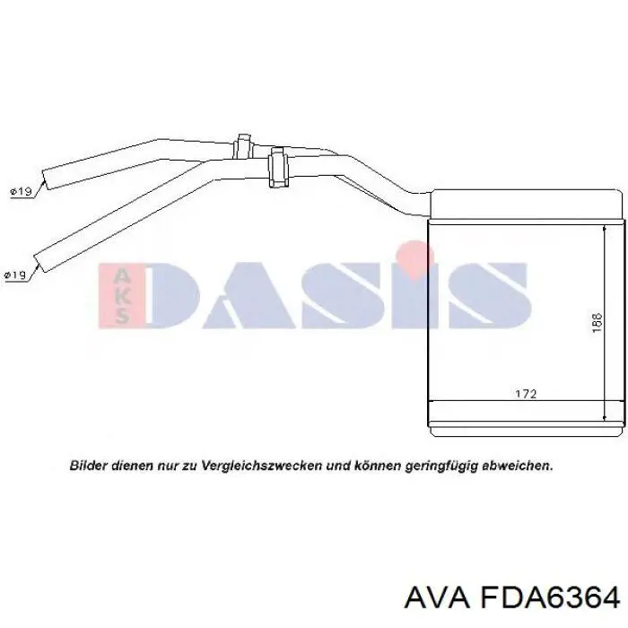 Радиатор печки (отопителя) AVA FDA6364 цена, от 60.11 USD