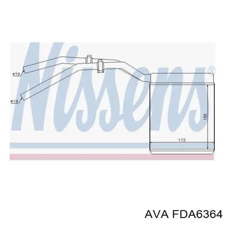 Радиатор печки (отопителя) AVA FDA6364 цена, от 60.11 USD