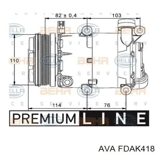Компрессор системы кондиционирования AVA FDAK418 цена, от 267.17 USD