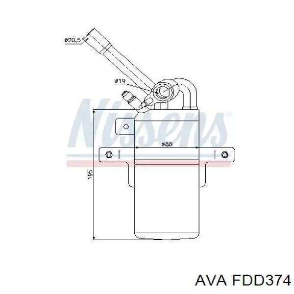 FDD374 AVA Ресивер-осушитель кондиционера