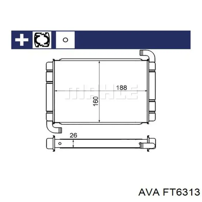 Радиатор печки FT6313 AVA