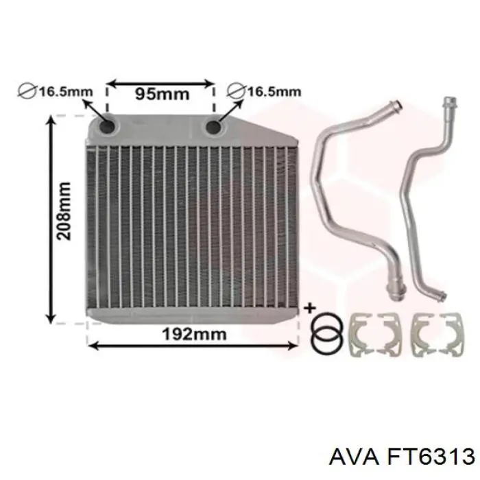 Радиатор печки (отопителя) AVA FT6313 цена, от 45.83 USD