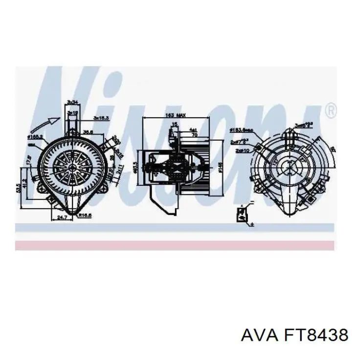 Вентилятор печки FT8438 AVA