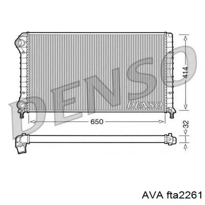 Радиатор охлаждения двигателя AVA FTA2261