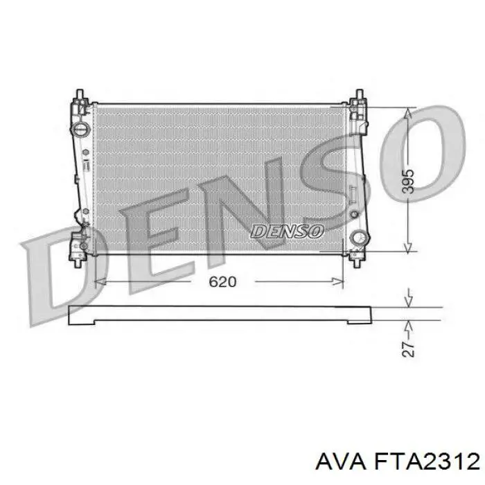 Радиатор охлаждения двигателя AVA FTA2312 цена, от 62.02 USD