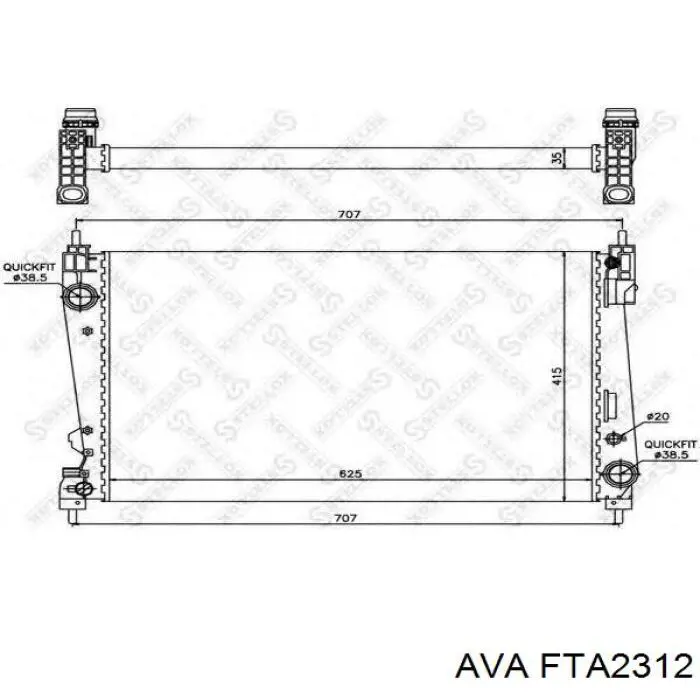 Купить FTA2312 AVA Радиатор водяной