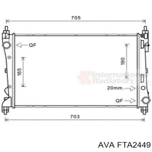Купить FTA2449 AVA Радиатор водяной