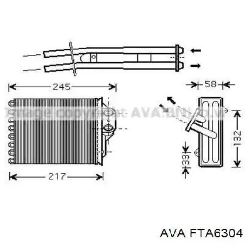 Радиатор печки FTA6304 AVA