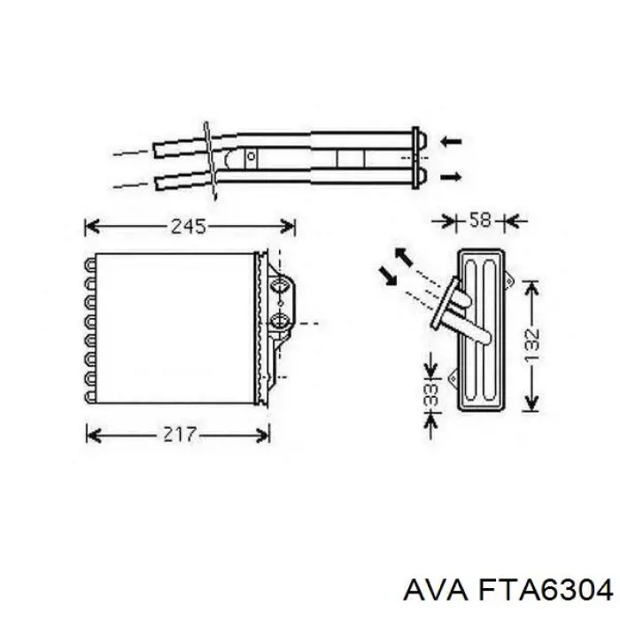 Радиатор отопителя AVA FTA6304