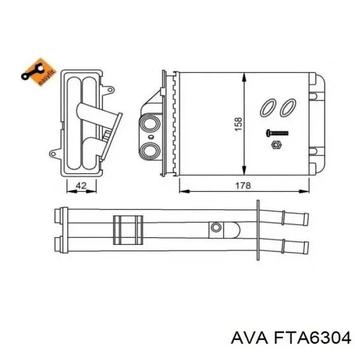 Купить FTA6304 AVA Радиатор печки