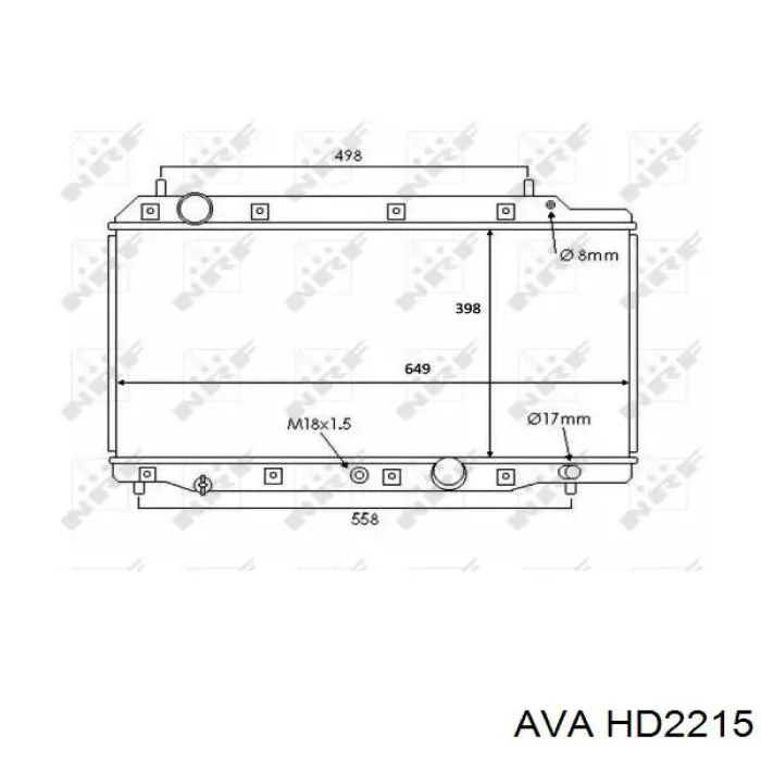 Радіатор охолодження двигуна HD2215 AVA