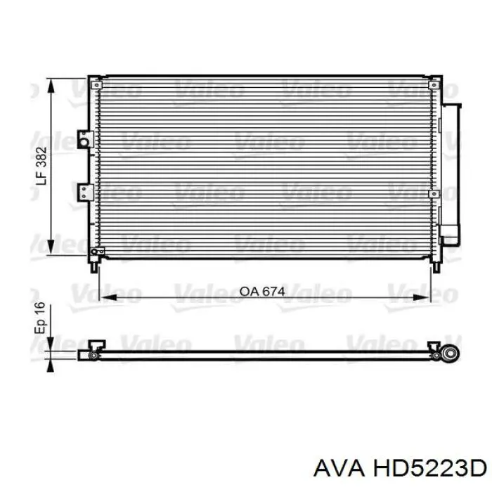 Конденсатор кондиционера AVA HD5223D цена, от 93.14 USD