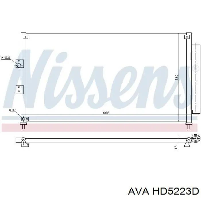 Купить HD5223D AVA Радиатор системы охлаждения кондиционера