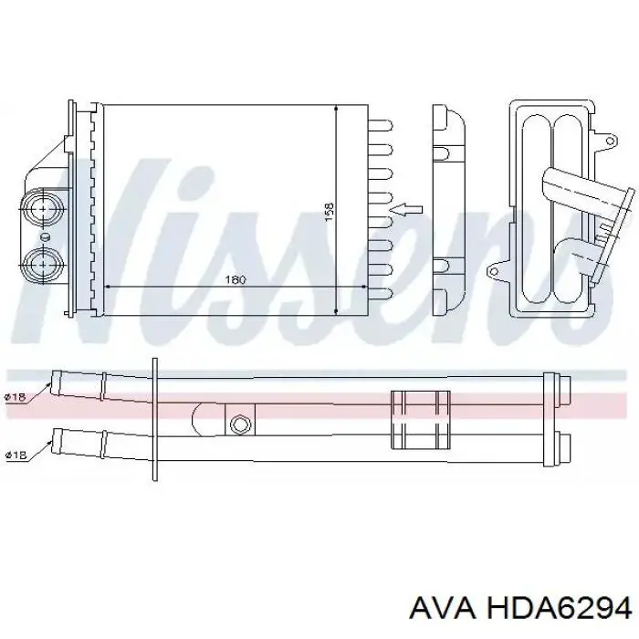 Купить HDA6294 AVA Радиатор печки