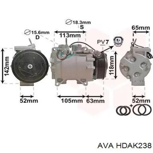 Купить HDAK238 AVA Компрессор климатической установки