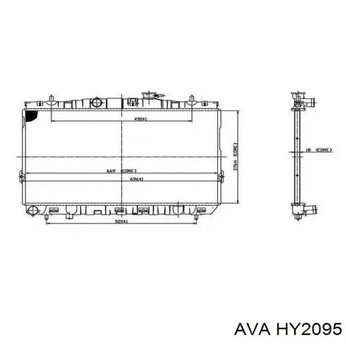 Купить HY2095 AVA Радиатор водяной