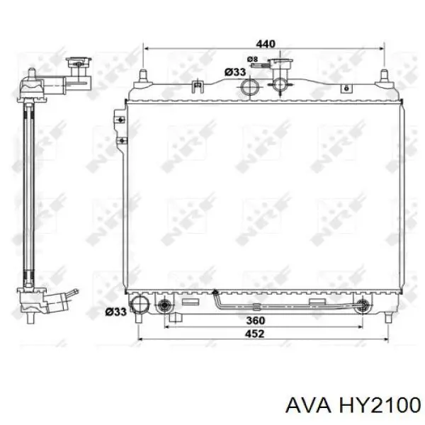 Радиатор HY2100 AVA