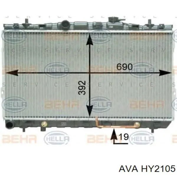 Купить HY2105 AVA Радиатор водяной