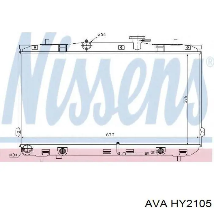 Радиатор охлаждения двигателя AVA HY2105 цена, от 60.99 USD