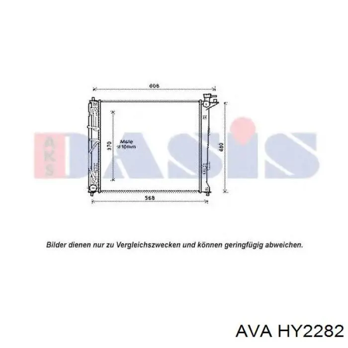 Radiador refrigeración del motor HY2282 AVA