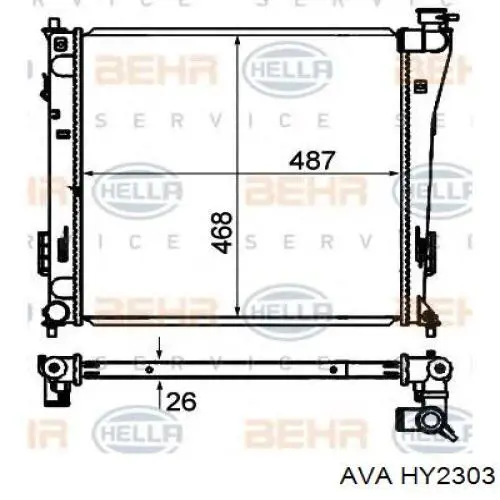 Радиатор HY2303 AVA