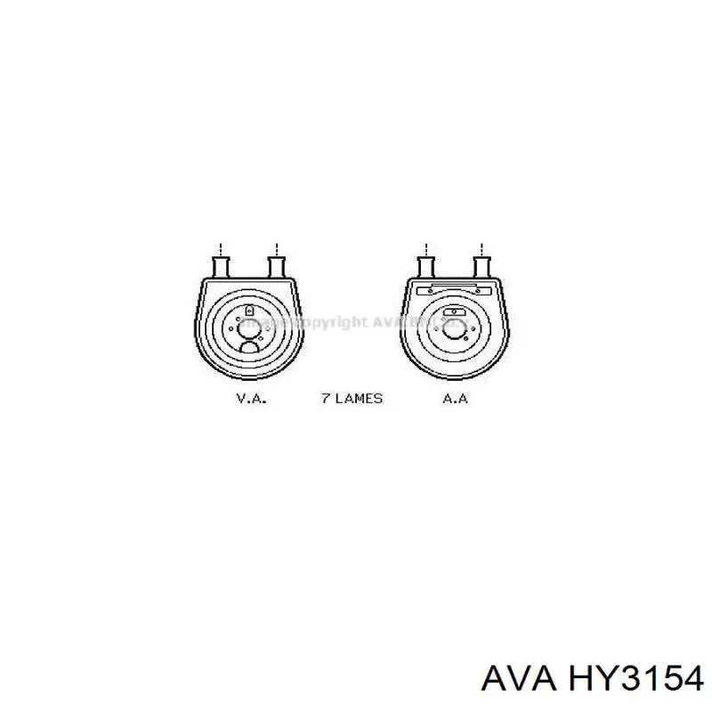 Радиатор масляный (холодильник), под фильтром AVA HY3154 цена, от 80.85 USD