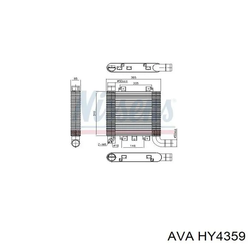 Система охлаждения наддувочного воздуха AVA HY4359 цена, от 167.93 USD