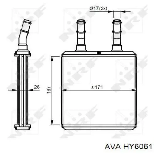 HY6061 AVA радиатор печки