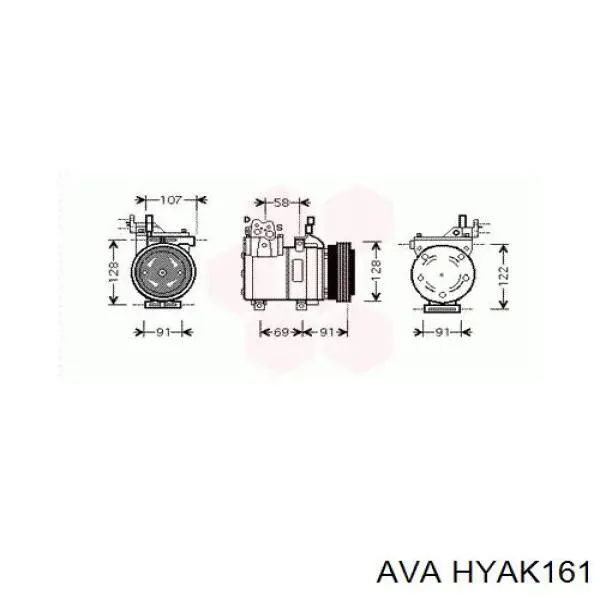 Компрессор кондиционера HYAK161 AVA