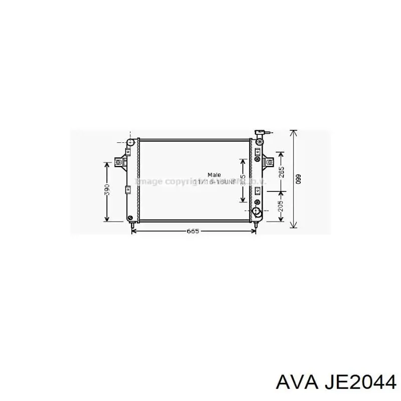 Радиатор охлаждения двигателя AVA JE2044 цена, от 131.44 USD