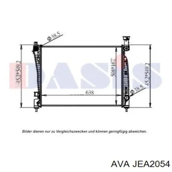 Радиатор охлаждения двигателя AVA JEA2054 цена, от 137.66 USD
