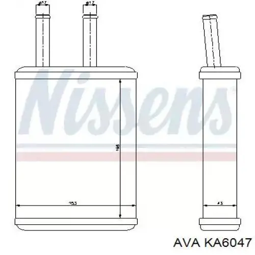 Радиатор печки KA6047 AVA