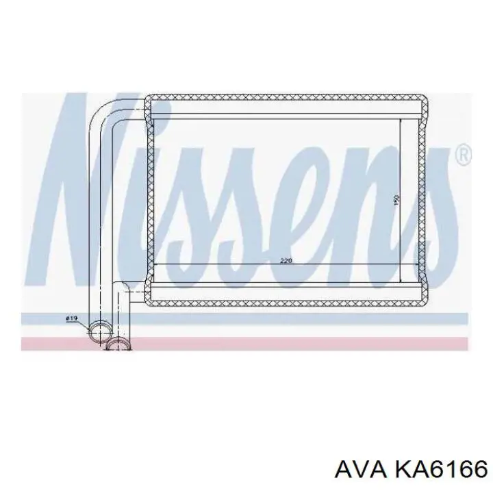 Радиатор печки (отопителя) AVA KA6166 цена, от 44.24 USD