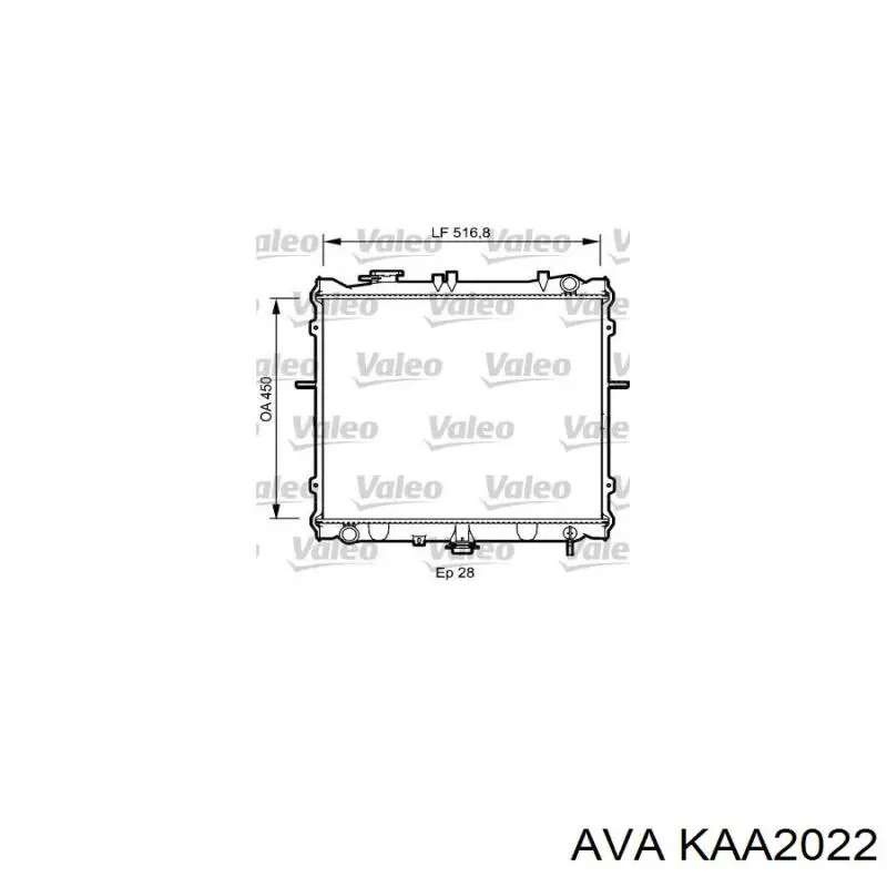 Радиатор охлаждения двигателя AVA KAA2022 цена, от 96.08 USD