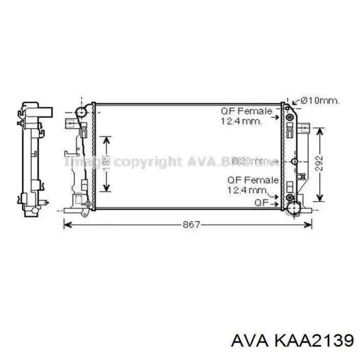 Купить KAA2139 AVA Радиатор водяной