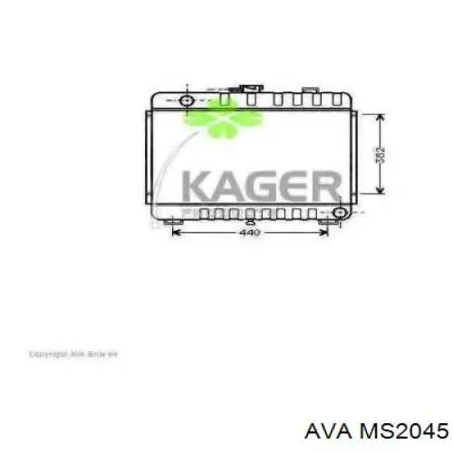 Радиатор охлаждения двигателя AVA MS2045 цена, от 438.16 USD