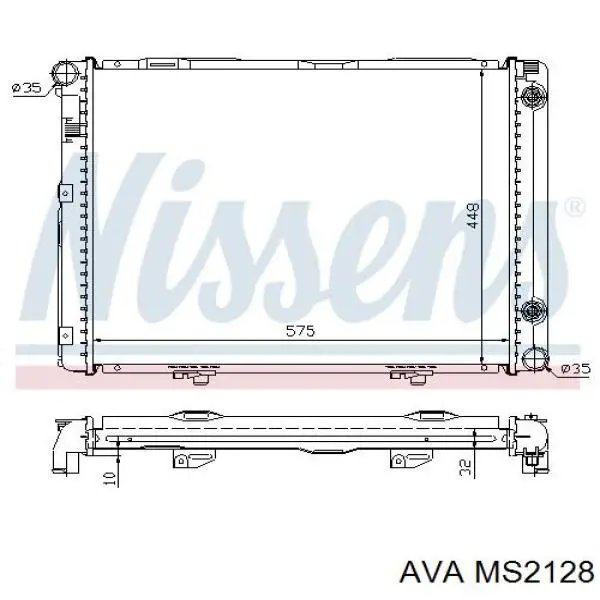MS2128 AVA Радиатор основной