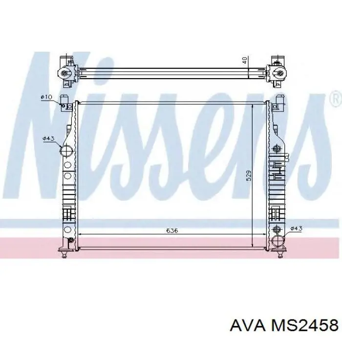 Радиатор охлаждения двигателя AVA MS2458 цена, от 171.50 USD