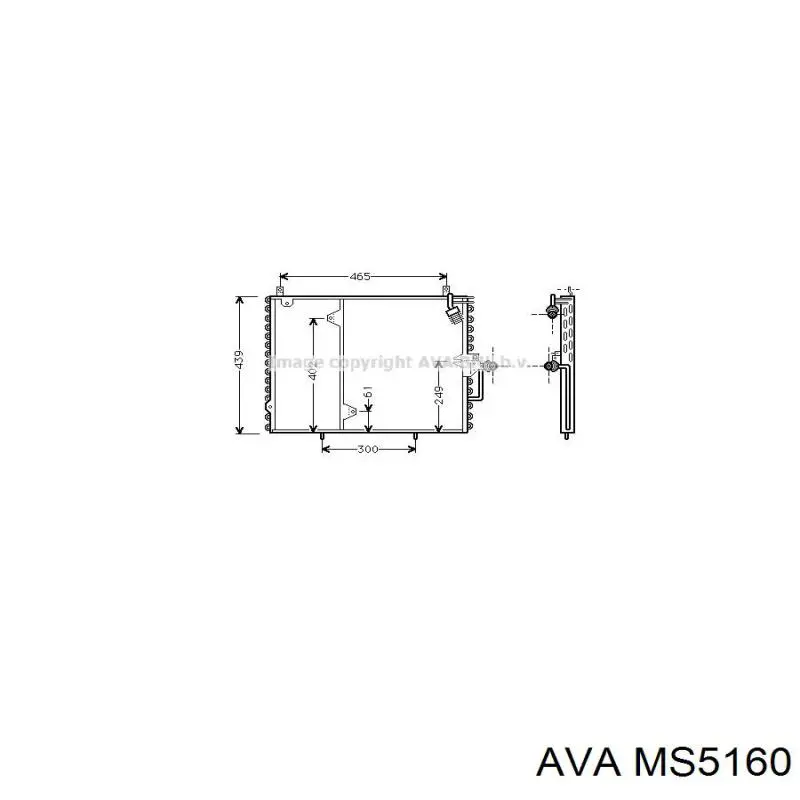 Радиатор кондиционера MS5160 AVA