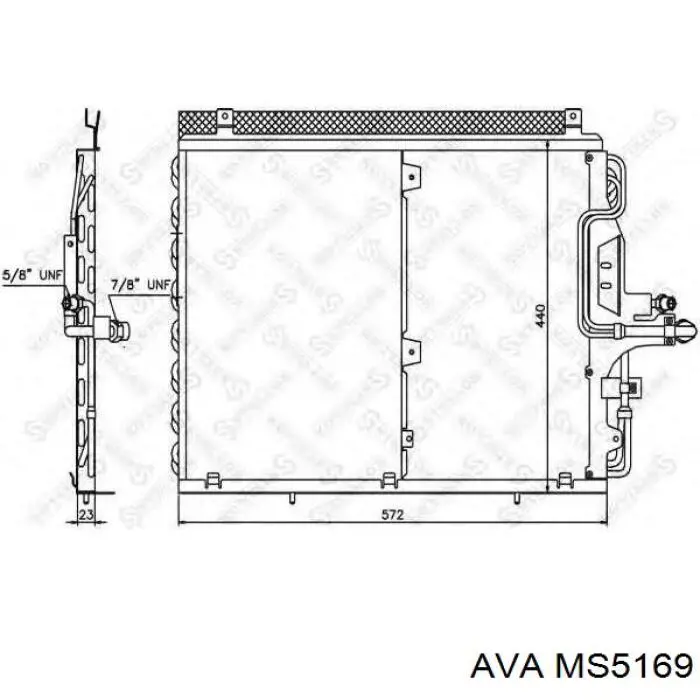 Радиатор кондиционера MS5169 AVA