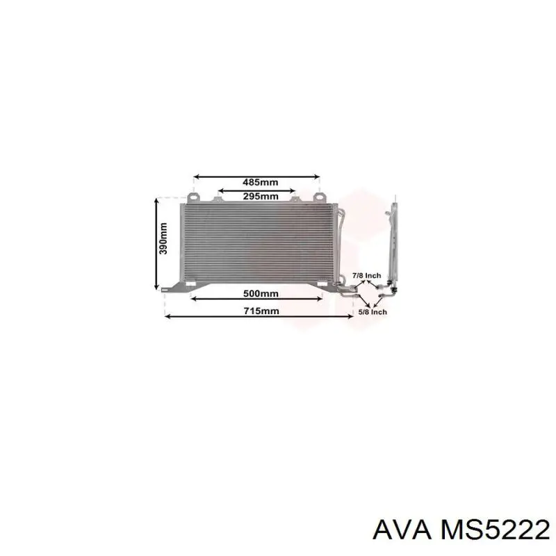Радиатор кондиционера MS5222 AVA